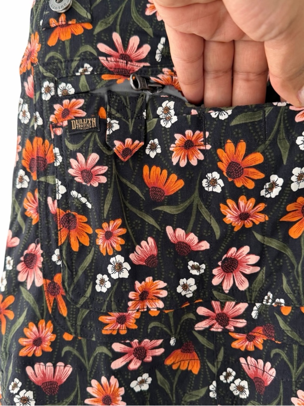 NWT Duluth Black Coneflowers Heirloom Gardening Bib Farm Overalls Ripstop Medium - Picture 4 of 16